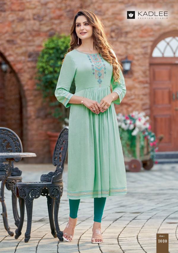 Kadlee Cinderella Vol 2 Rayon Embroidered Long Kurti Collection